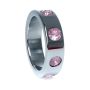 Pierścień-Metal Cock Ring with Rose Diamonds Large - 4