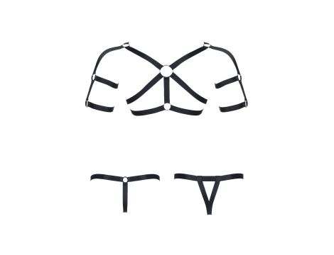 męski komplet z gumy: t-shirt z ozdobami z tyłu i przodu, 2 pack stringi S/M - 3