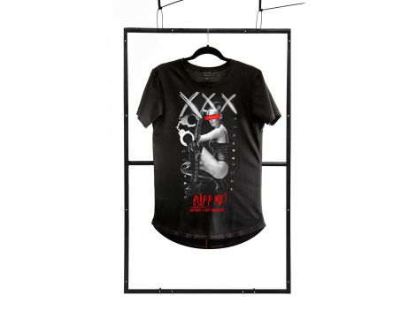 T-shirt men black L fashion