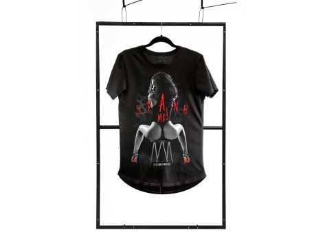 T-shirt men black L fashion