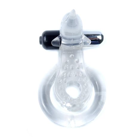 Pierścień-Dolphin Vibro CockRing Clear - 7