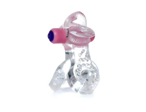 Pierścień-Tongue Vibro CockRing Clear - 2