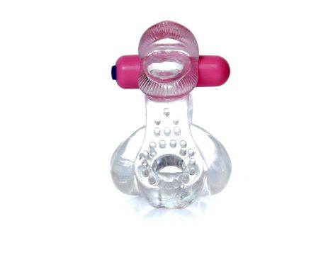 Pierścień-Tongue Vibro CockRing Clear - 3