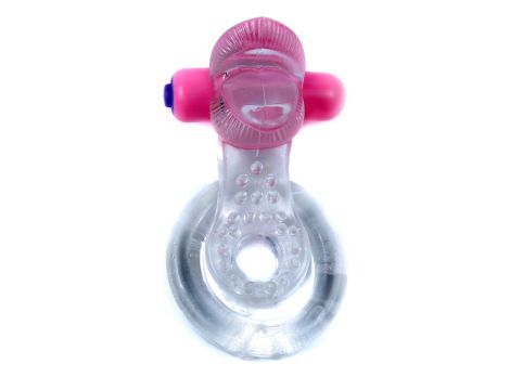 Pierścień-Tongue Vibro CockRing Clear - 8