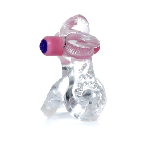 Pierścień-Tongue Vibro CockRing Clear - 2