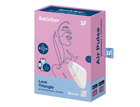 Wibrator - Love Triangle Air Pulse Stimulator + Vibration White - 7