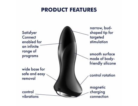 Plug-Vibrator Rotation Plug 1 Connect App (Black) - 6