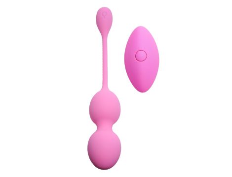 Vibrating Kegel Balls 32mm 80g Pink 10 function USB Remote Control - B - Series