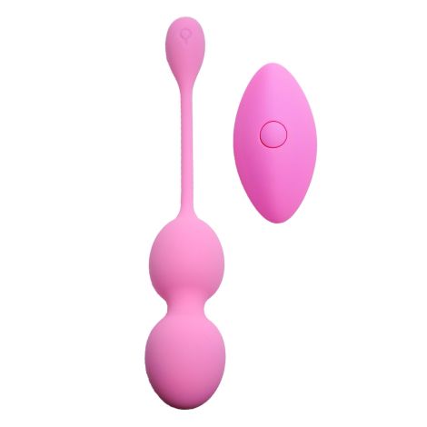 Vibrating Kegel Balls 32mm 80g Pink 10 function USB Remote Control - B - Series