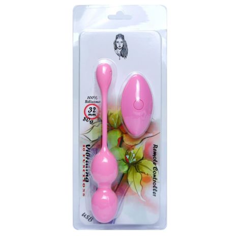 Vibrating Kegel Balls 32mm 80g Pink 10 function USB Remote Control - B - Series - 4