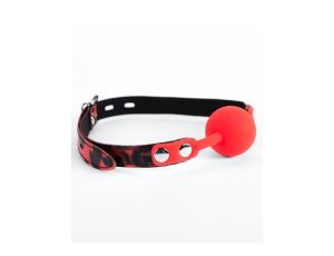 Red Silicone Ball Gag Leopard - image 2