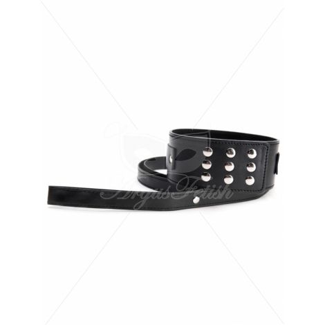 Black Collar With Leash - 2