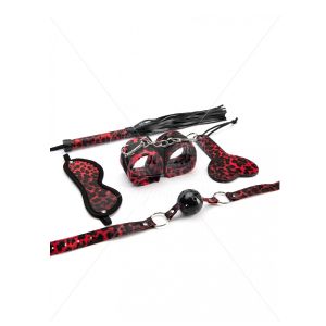 5 Pieces Leopard Bondage Set