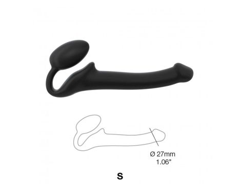 SEMI-REALISTIC BENDABLE STRAP-ON BLACK - S - 3