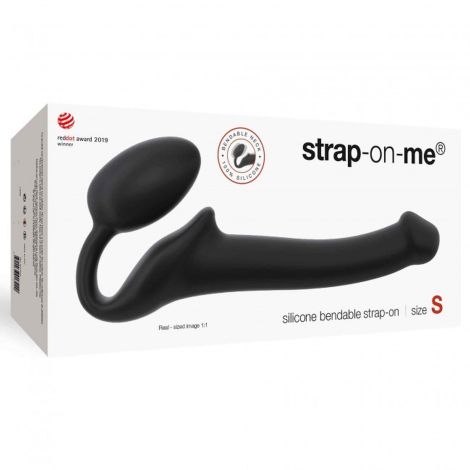 SEMI-REALISTIC BENDABLE STRAP-ON BLACK - S - 5