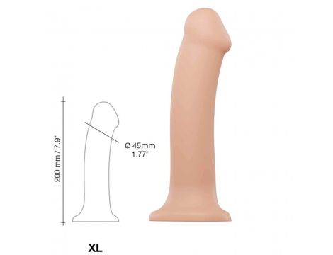 SEMI-REALISTIC DUAL DENSITY BENDABLE DILDO VANILLA - XL - 4