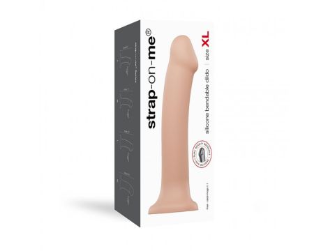 SEMI-REALISTIC DUAL DENSITY BENDABLE DILDO VANILLA - XL - 7