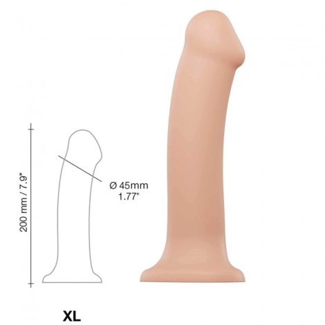 SEMI-REALISTIC DUAL DENSITY BENDABLE DILDO VANILLA - XL - 4