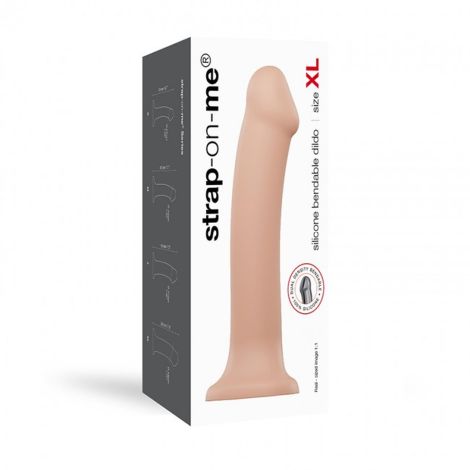 SEMI-REALISTIC DUAL DENSITY BENDABLE DILDO VANILLA - XL - 7