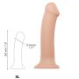 SEMI-REALISTIC DUAL DENSITY BENDABLE DILDO VANILLA - XL - 5