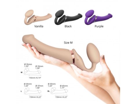 VIBRATING STRAP-ON - L - VANILLA - 7