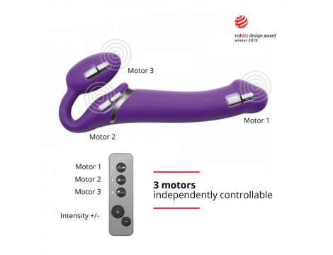 VIBRATING STRAP-ON - M - PURPLE - 4