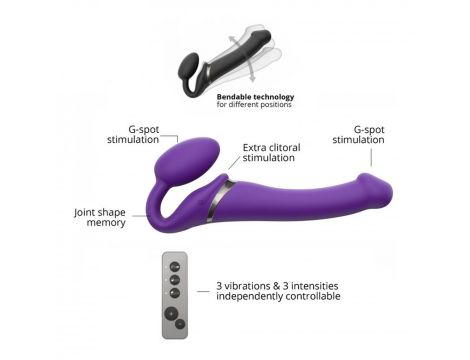 VIBRATING STRAP-ON - M - PURPLE - 5