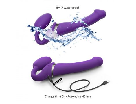 VIBRATING STRAP-ON - M - PURPLE - 7