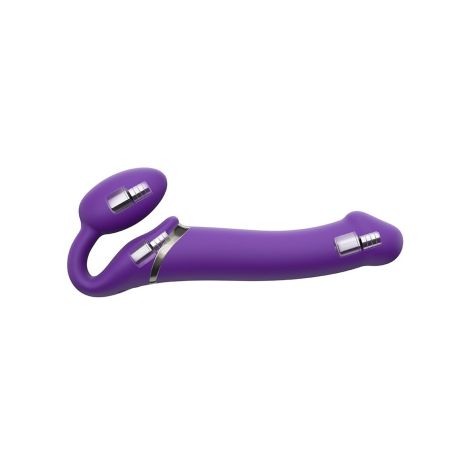 VIBRATING STRAP-ON - M - PURPLE - 4