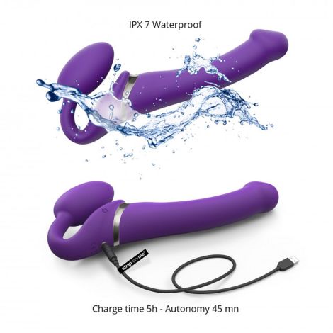 VIBRATING STRAP-ON - M - PURPLE - 8