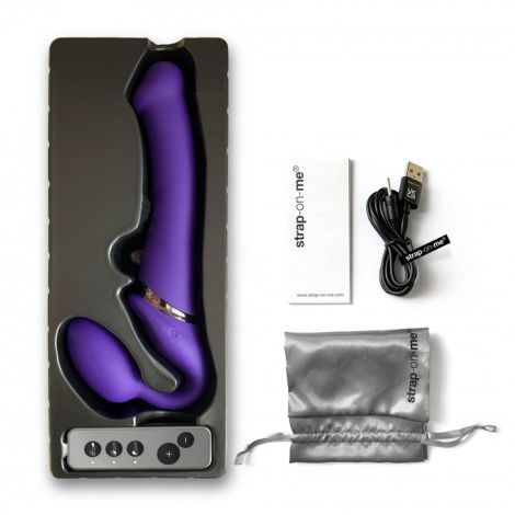 VIBRATING STRAP-ON - M - PURPLE - 10