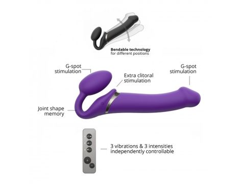 VIBRATING STRAP-ON - L - PURPLE - 4