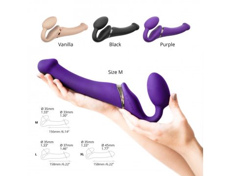 VIBRATING STRAP-ON - L - PURPLE - 7