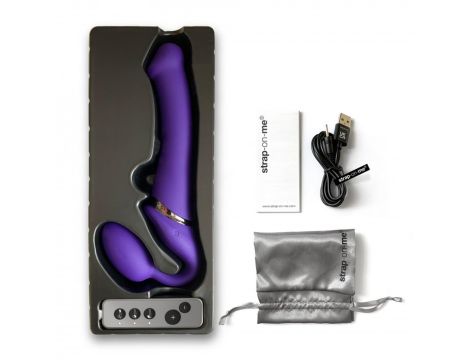 VIBRATING STRAP-ON - L - PURPLE - 8