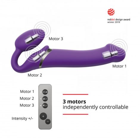 VIBRATING STRAP-ON - L - PURPLE - 4