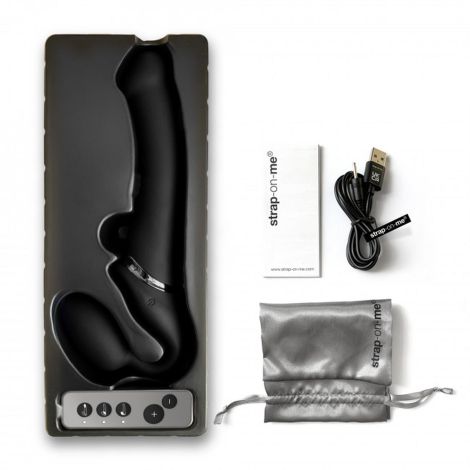 VIBRATING STRAP-ON - M - BLACK - 9