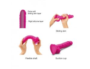 SLIDING SKIN REALISTIC DILDO FUCHSIA L - image 2