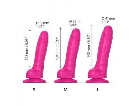 SLIDING SKIN REALISTIC DILDO FUCHSIA L - 4