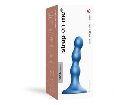 DILDO PLUG BALLS METALLIC BLUE - S