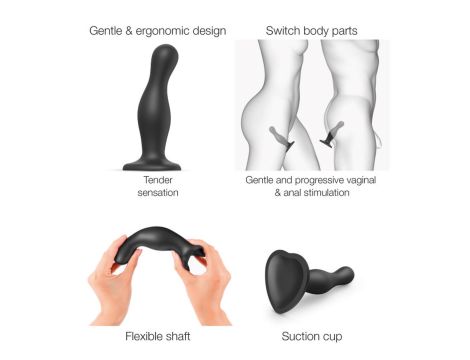 DILDO PLUG CURVY BLACK - XL - 5