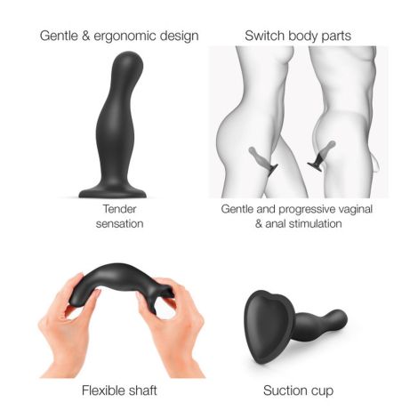 DILDO PLUG CURVY BLACK - XL - 5