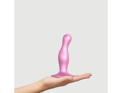 DILDO PLUG CURVY METALLIC SUGAR PINK- S - 6