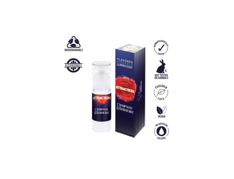 LUBRICANT ATTRACTION CHAMPAGNE STRAWBERRY 50 ML - 2