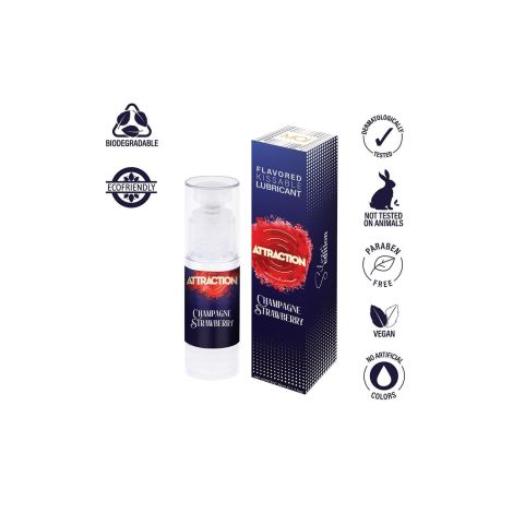 LUBRICANT ATTRACTION CHAMPAGNE STRAWBERRY 50 ML - 4