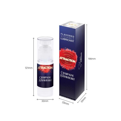 LUBRICANT ATTRACTION CHAMPAGNE STRAWBERRY 50 ML - 5