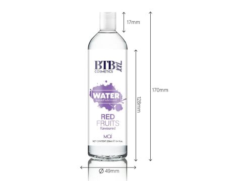 BTB WATER BASED FLAVORED RED FRUITS LUBRICANT 250ML - 2