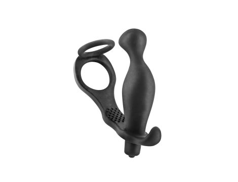 PROSTATE STIMULATOR COCKRING PLUG AP070 BLACK