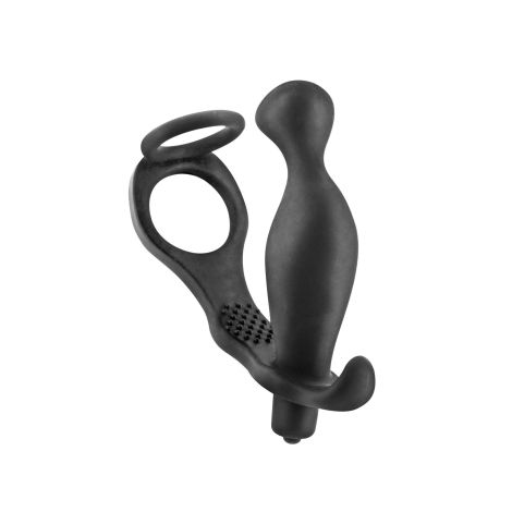 PROSTATE STIMULATOR COCKRING PLUG AP070 BLACK