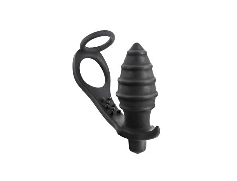 PROSTATE STIMULATOR COCKRING PLUG AP071 BLACK