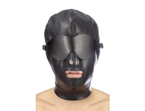 PU FETISH MOUTH HOOD